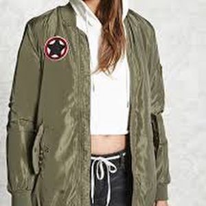 Forever 21 Patched Longline Bomber